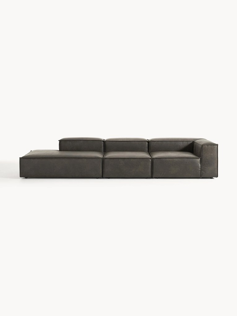 Chaise longue modular XL em pele Lennon