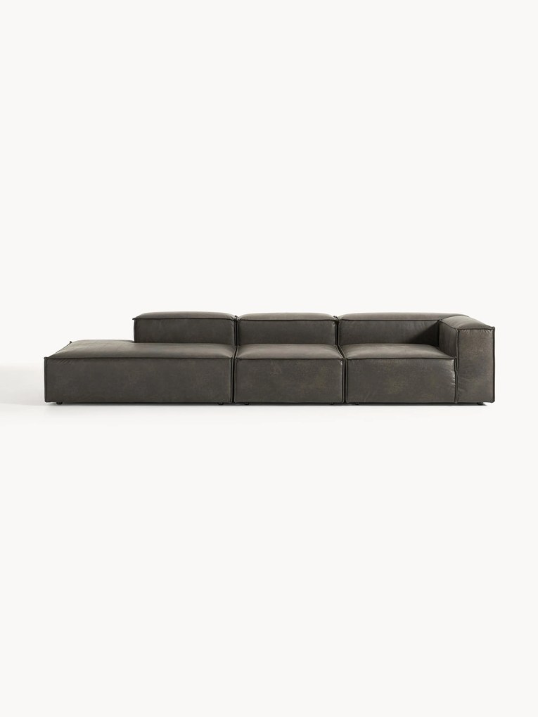 Módulo chaise longue em couro reciclado XL Lennon