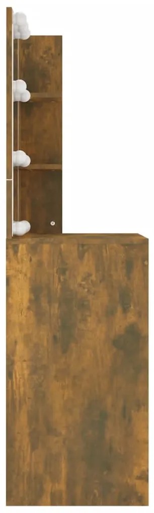 Toucador com LEDs 60x40x140 cm cor carvalho fumado