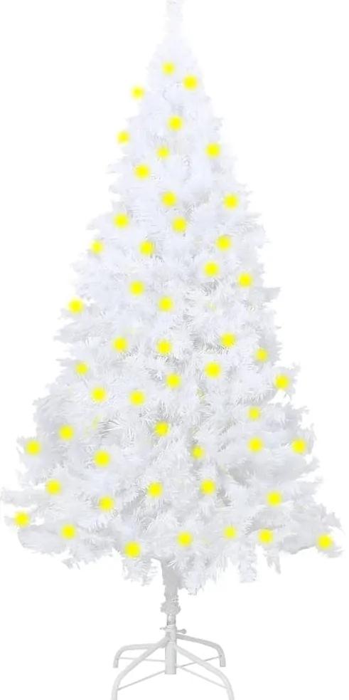 3077454 vidaXL Árvore de Natal artificial + LEDs/ramos grossos 150cm branco