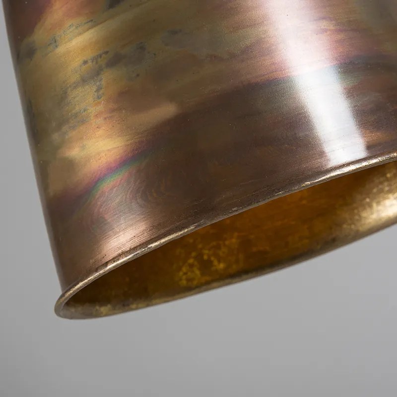 Candeeiro de suspensão vintage cobre com dourado - Burn Country / Rústico
