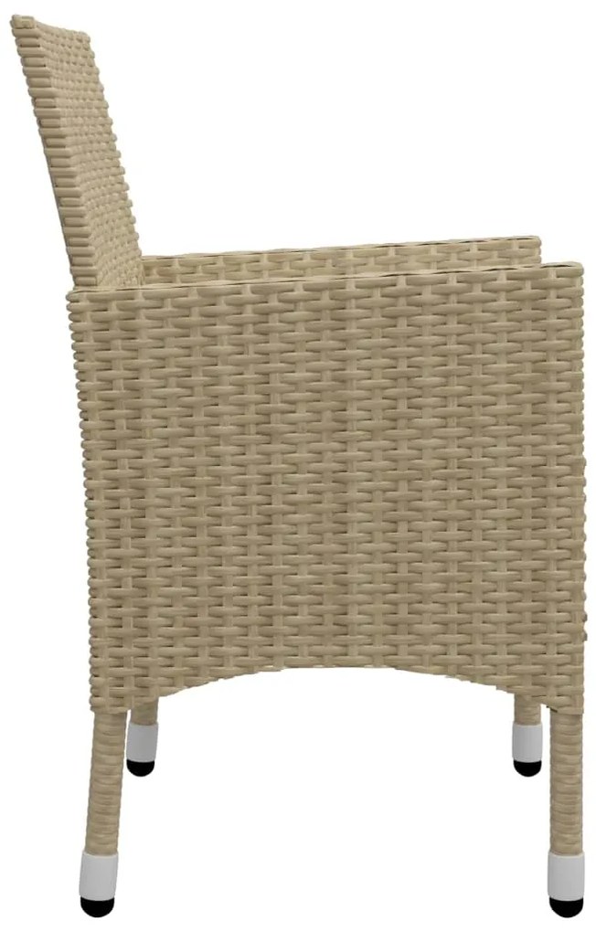 7 pcs conjunto de jantar para jardim bege