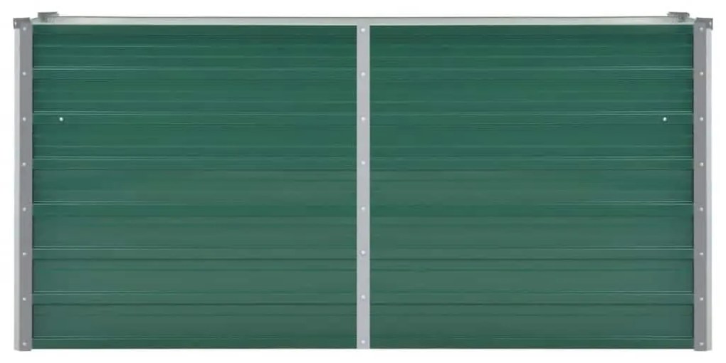 Canteiro elevado de jardim aço galvanizado 160x40x77 cm verde