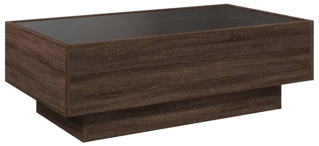Mesa de centro c/ LEDs 90x50x30 cm derivados de madeira