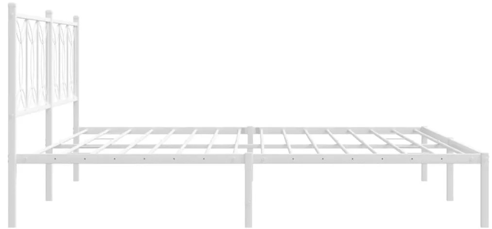 Estrutura de cama com cabeceira 200x200 cm metal branco