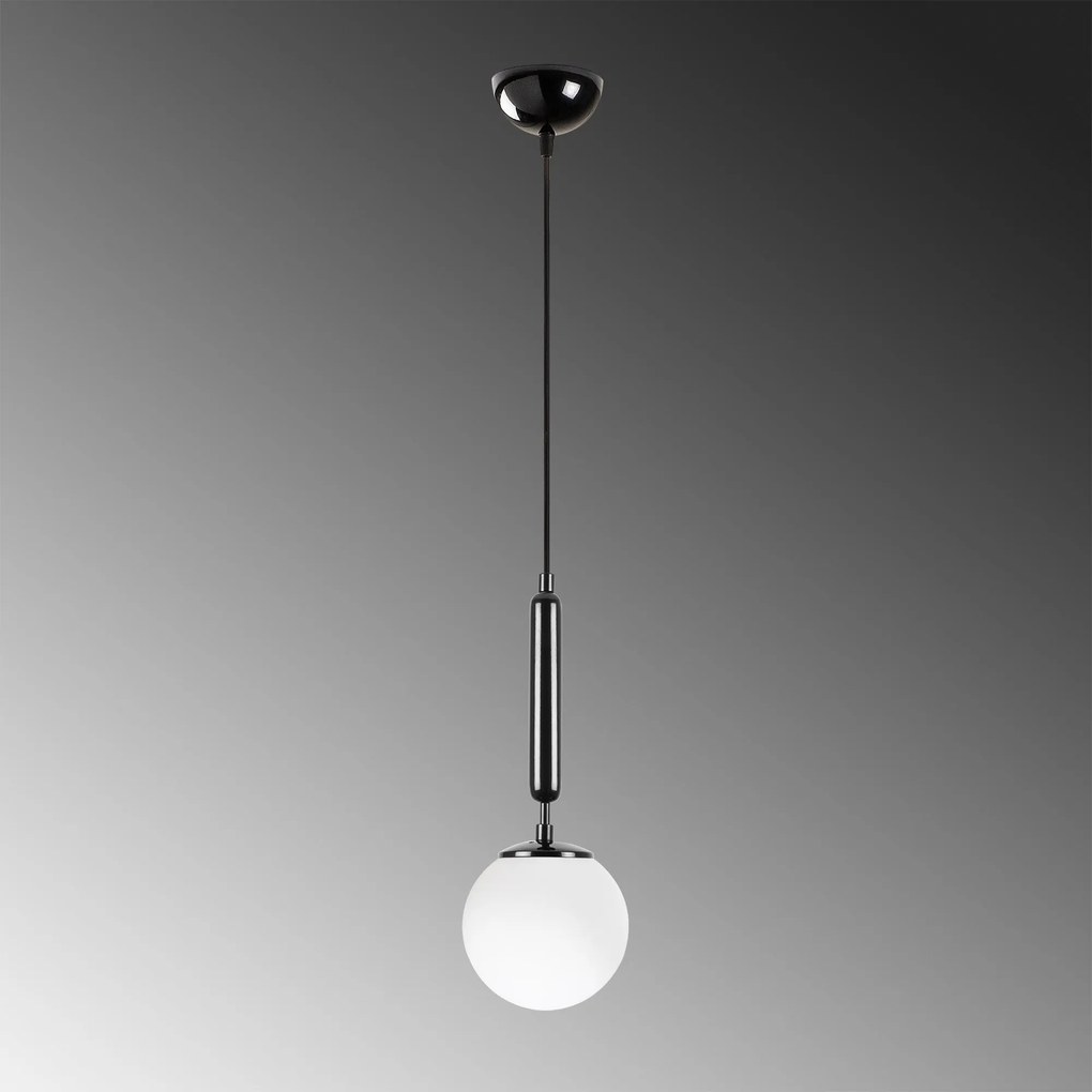 Candeeiro Suspenso King – Preto e Branco – 15 x 15 x 49 cm