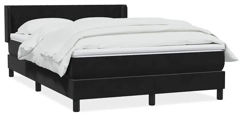vidaXL Cama com molas/colchão 140x220 cm veludo preto