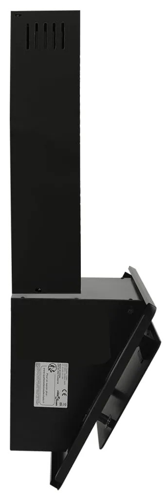 Exaustor de parede 60 cm aço inoxidável e vidro temperado preto