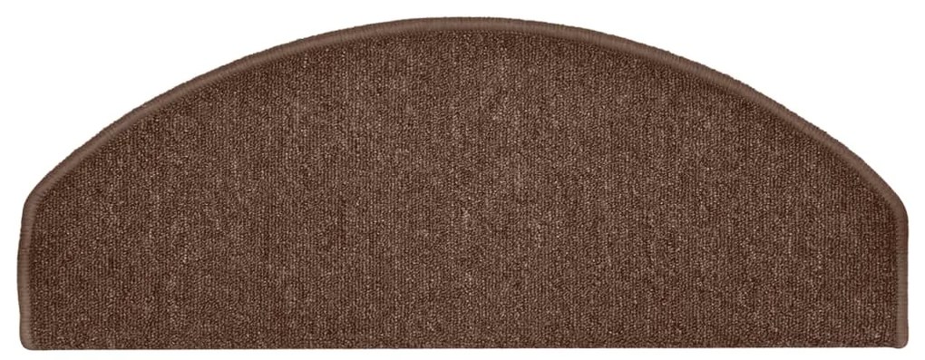 Tapete/carpete para degraus 15 pcs 65x24x4 cm castanho