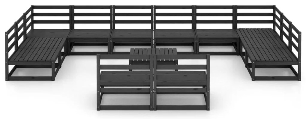 13 pcs conjunto lounge de jardim pinho maciço