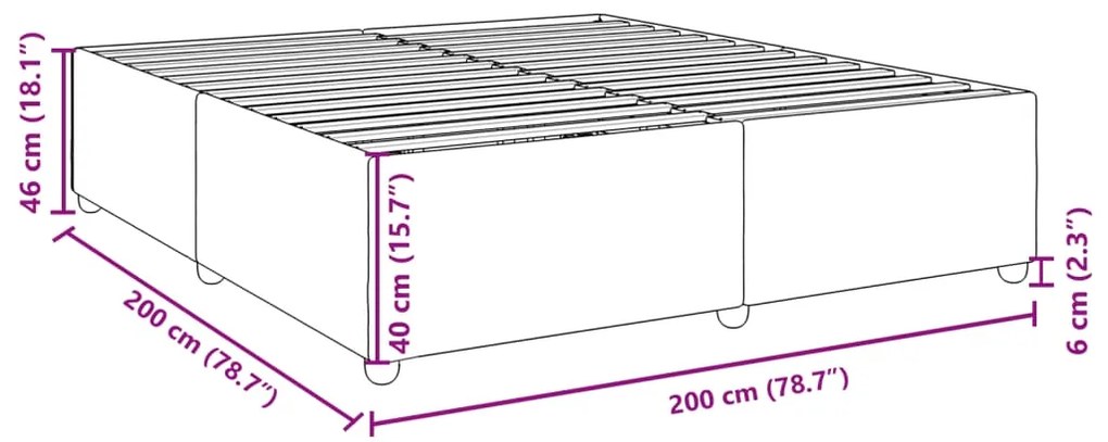 Estrutura de cama sem colchão 200x200 cm tecido azul