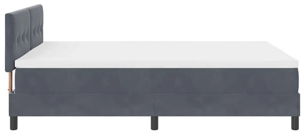 Camas Box Spring da vidaXL com Colchão e LED Cinza Escuro 140x190 cm V