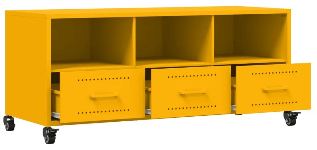 Móvel de TV 100,5x39x43,5 cm aço amarelo mostarda