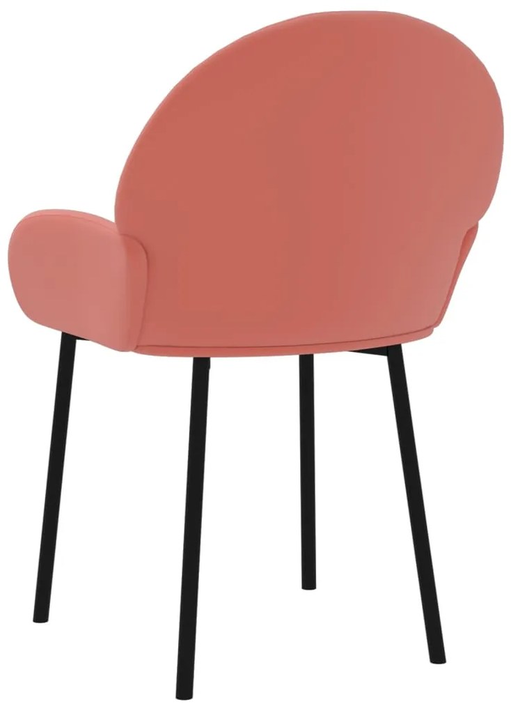 Cadeiras de jantar 2 pcs veludo rosa