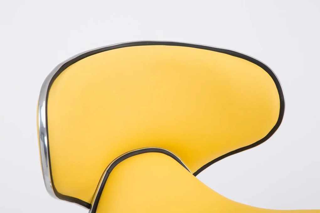 Banco de bar Las Vegas em couro sintético e com estrutura cromada 46 x 88-108 x 49 cm Amarelo