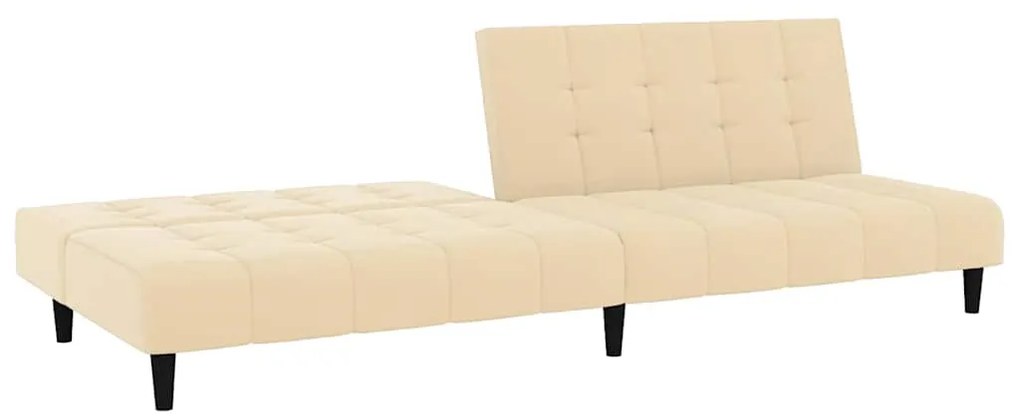 Sofá-cama de 2 lugares veludo cor creme