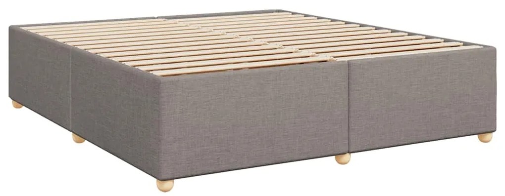 Cama com molas/colchão 200x200 cm tecido castanho-acinzentado