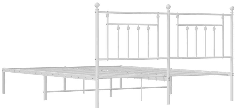 Estrutura de cama com cabeceira 183x213 cm metal branco