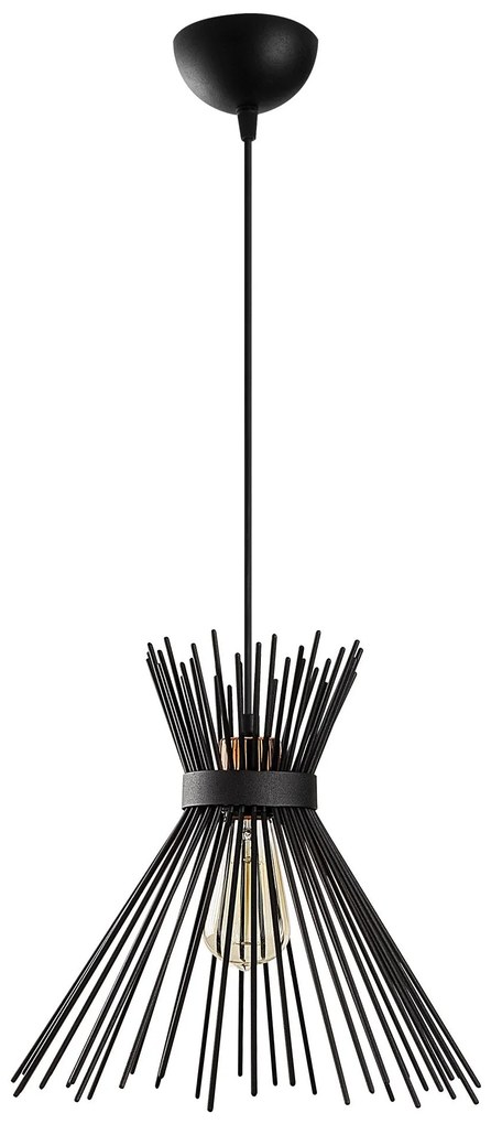 Candeeiro de Teto Kirpi – Preto – 34 cm de diâmetro, 131 cm de altura