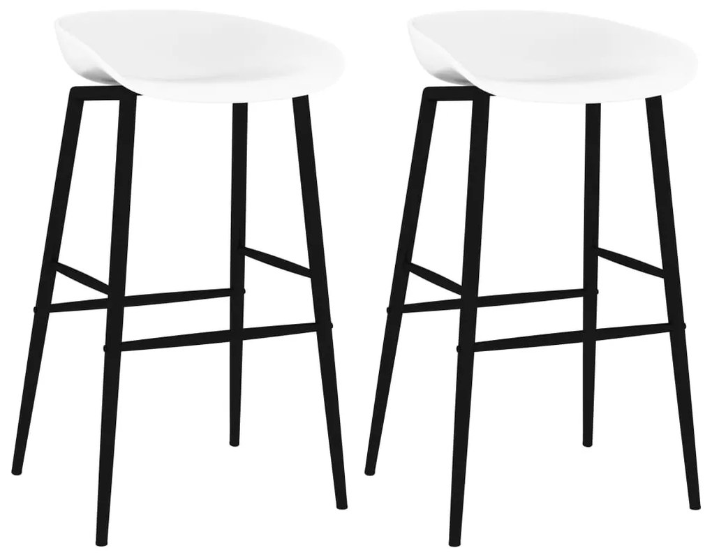 248156 vidaXL Cadeiras de bar 2 pcs branco
