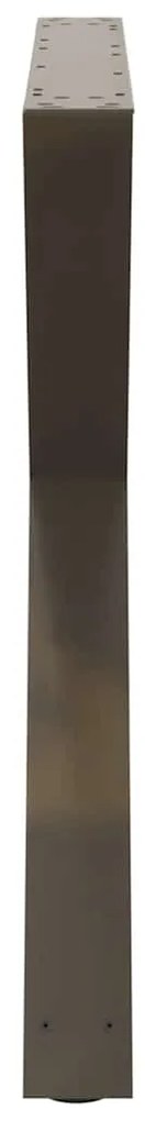 Pés para mesa de jantar 2 peças aço natural 90x(72-73,3) cm aço
