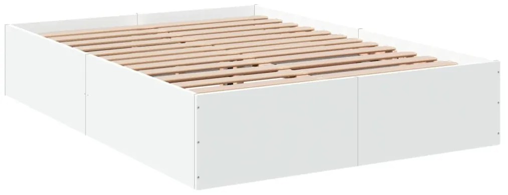 Estrutura de cama 140x190 cm derivados de madeira branco