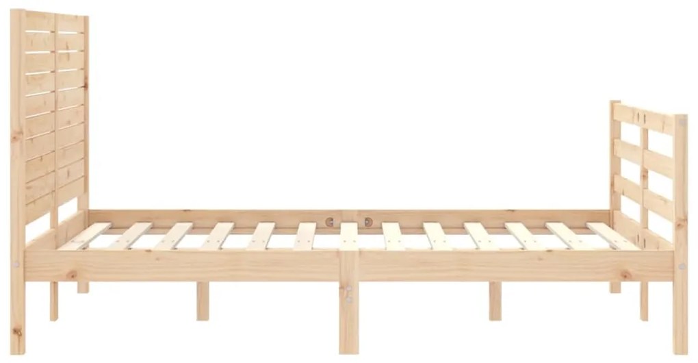 Estrutura de cama com cabeceira 140x200 cm madeira maciça
