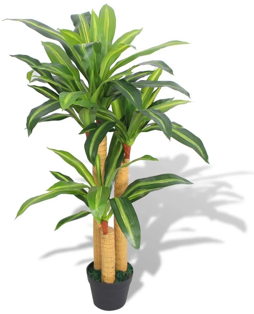 244451 vidaXL Planta dracena artificial com vaso 100 cm verde