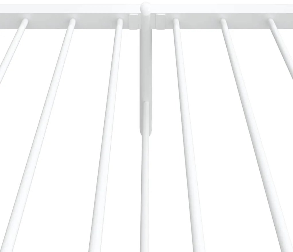 Estrutura de cama com cabeceira e pés 100x190 cm metal branco