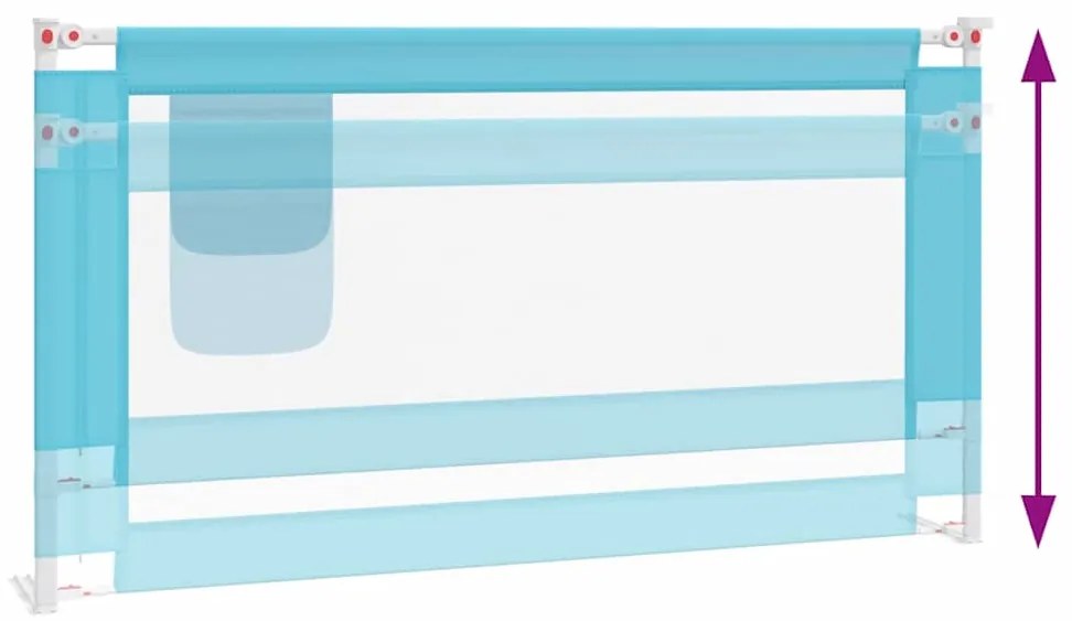 Barra de segurança p/ cama infantil tecido 160x25 cm azul