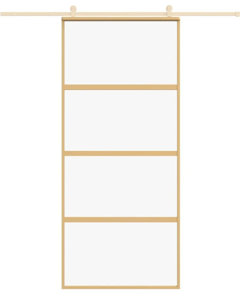 Porta deslizante 90x205 cm vidro ESG/alumínio dourado