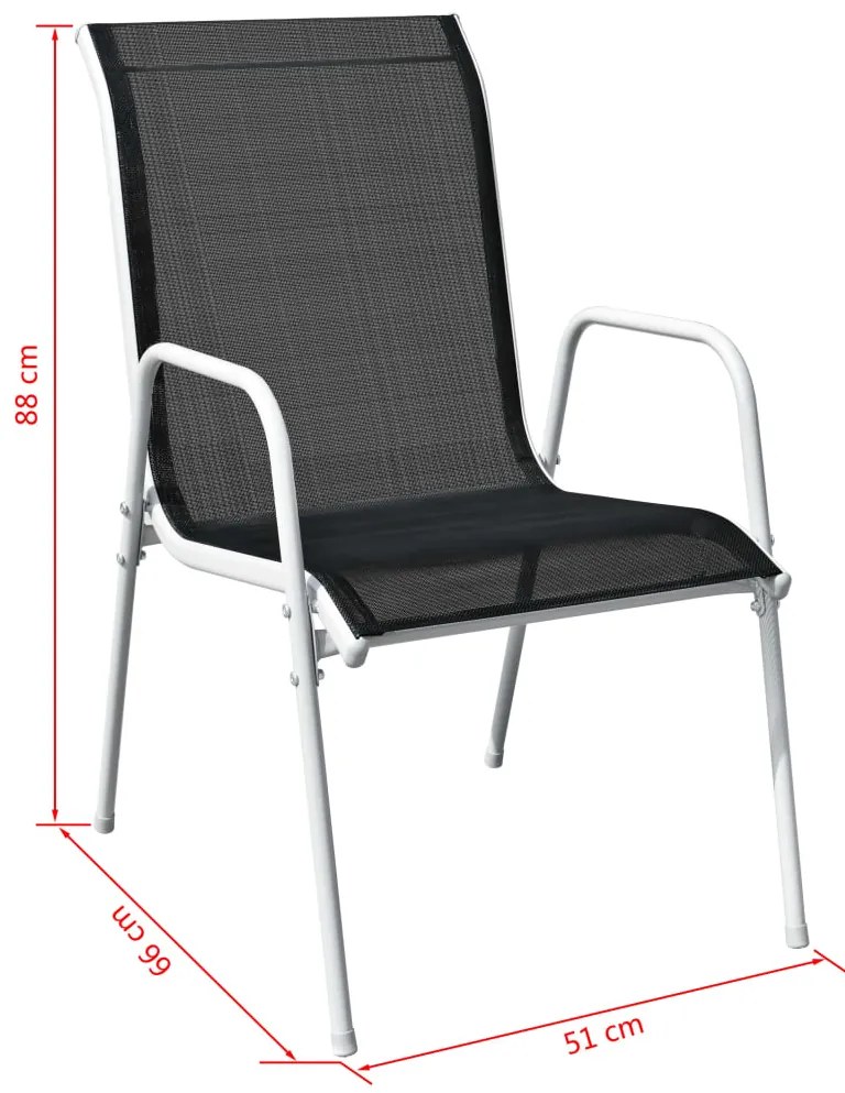 Conjunto de jantar para jardim 7 pcs preto