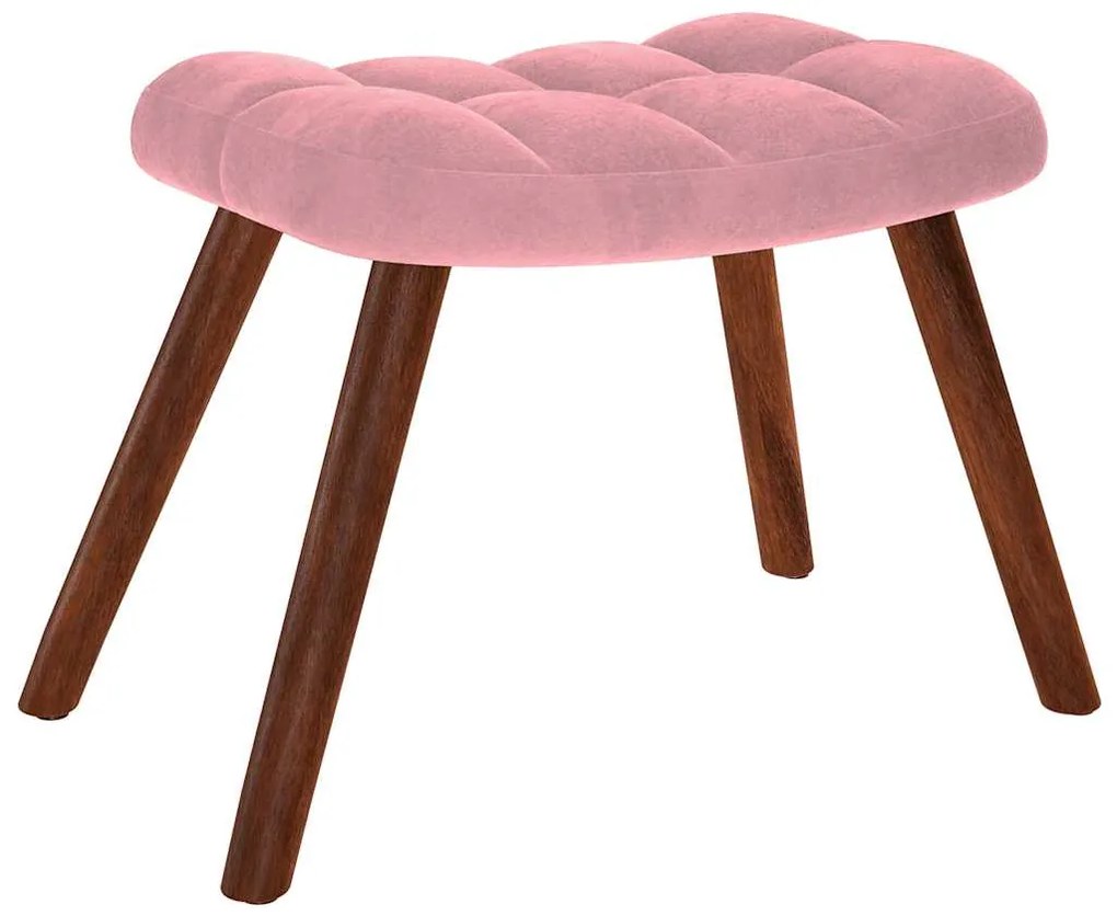 Cadeira de baloiço com banco veludo rosa