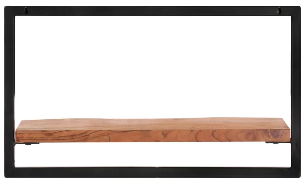 Prateleiras de parede 2 pcs 60x25x35 cm acácia maciça e aço