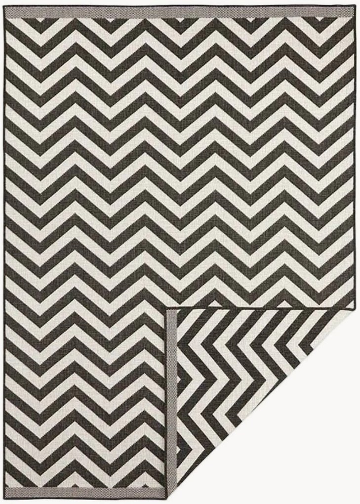 Tapete reversível para interior e exterior com padrão zigzag Palma