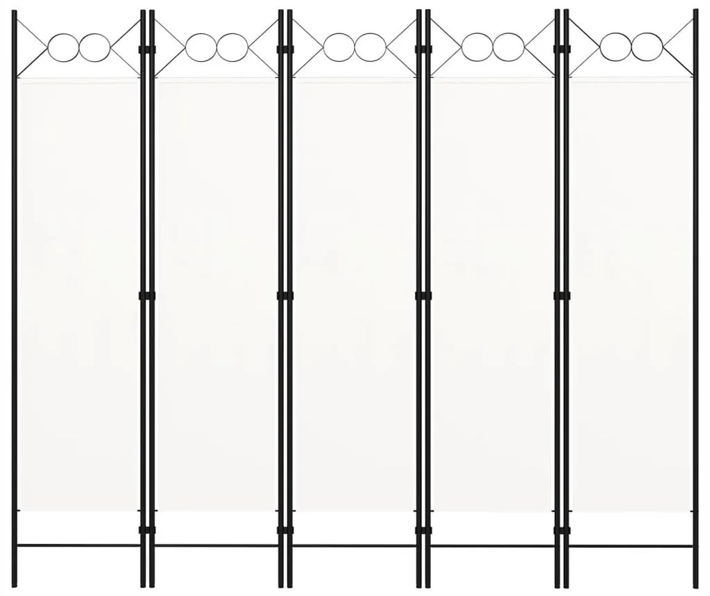 Divisória de quarto com 5 painéis 200x180 cm branco