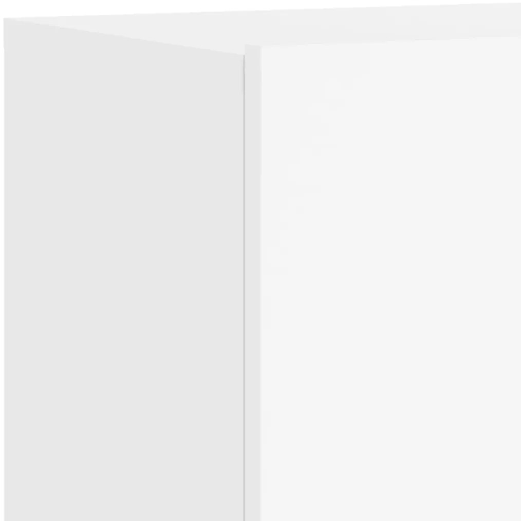 6 pcs móveis de parede p/ TV derivados de madeira branco