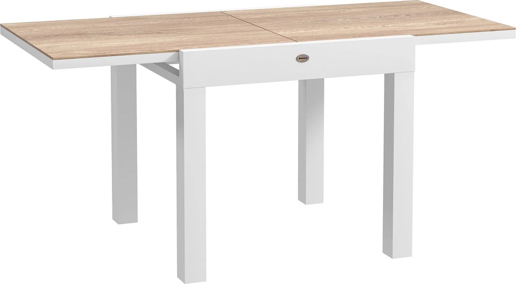 Outsunny Mesa de Jantar para Jardim Extensível para 6 Pessoas com Tampo Retangular Estrutura em Alumínio 60x80x75 cm | Aosom Portugal