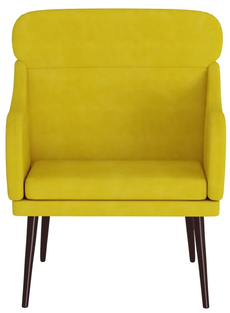 Cadeira c/ apoio de braços 63x76x80 cm veludo amarelo