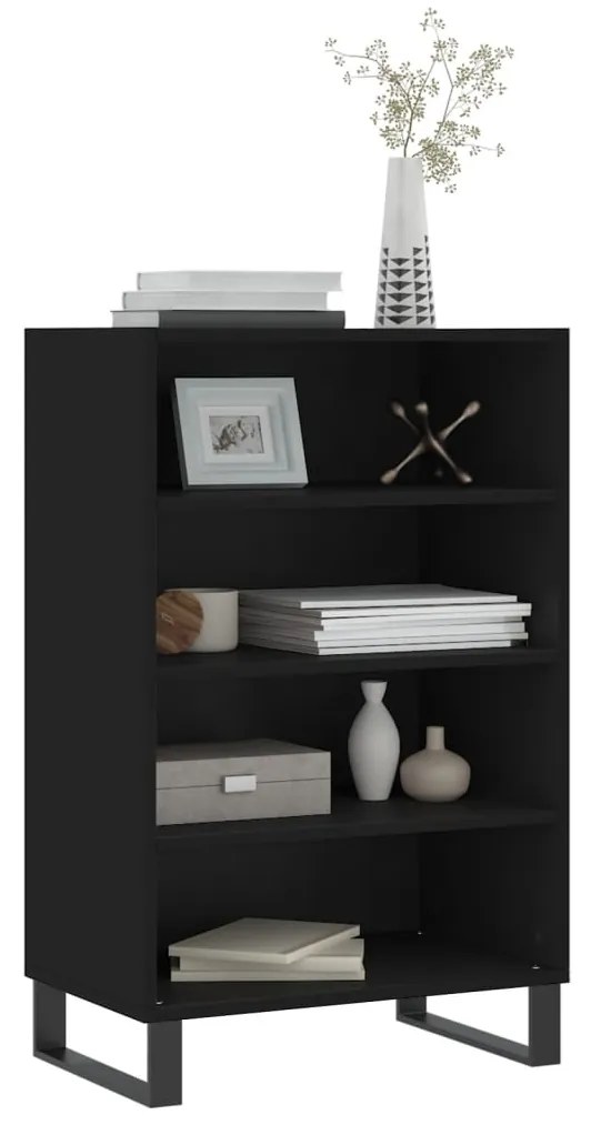 Armário alto 57x35x90 cm derivados de madeira preto