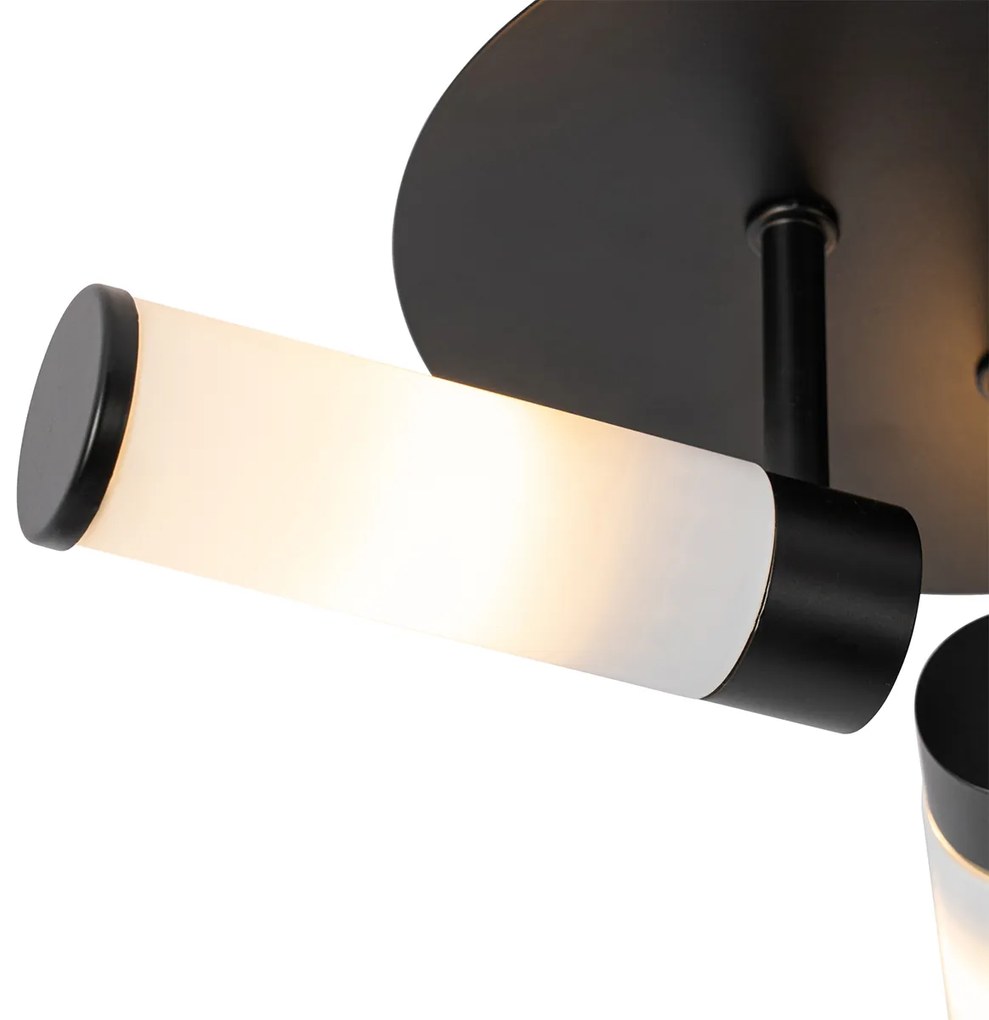 Candeeiro de teto moderno para casa de banho preto 3 luzes IP44 - Bath Moderno