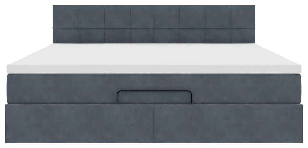 Estrutura de cama otomana com colchão 180x200cm cinzento escuro