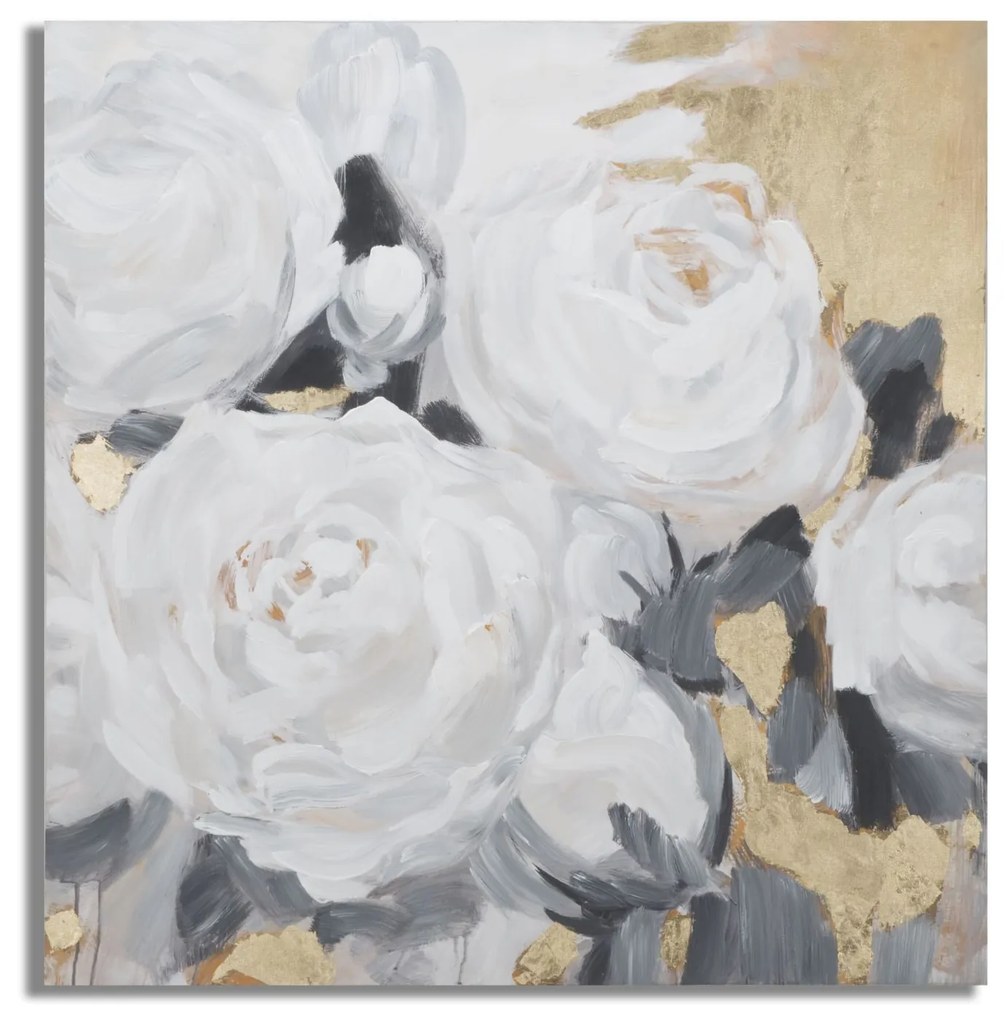 PINTURA SOBRE TELA FLOR BRANCA -A- 90X3,7X90 CM