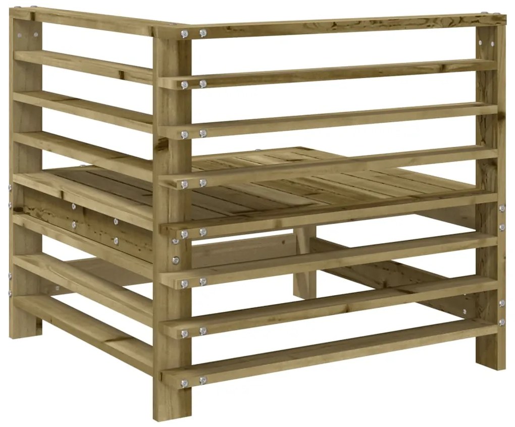 Sofás de canto para jardim 2 pcs madeira de pinho impregnada