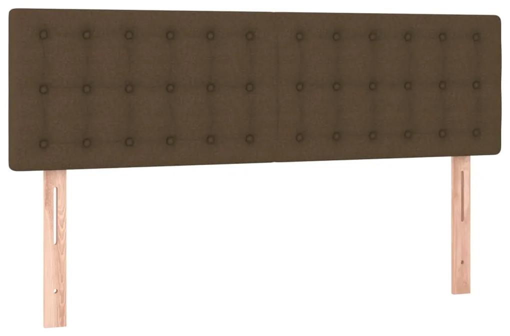 Cama com molas/colchão 140x200 cm tecido castanho-escuro