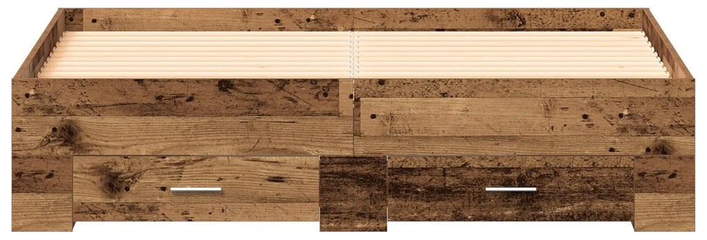 Estrutura de Cama com Gavetas Madeira Envelhecida
