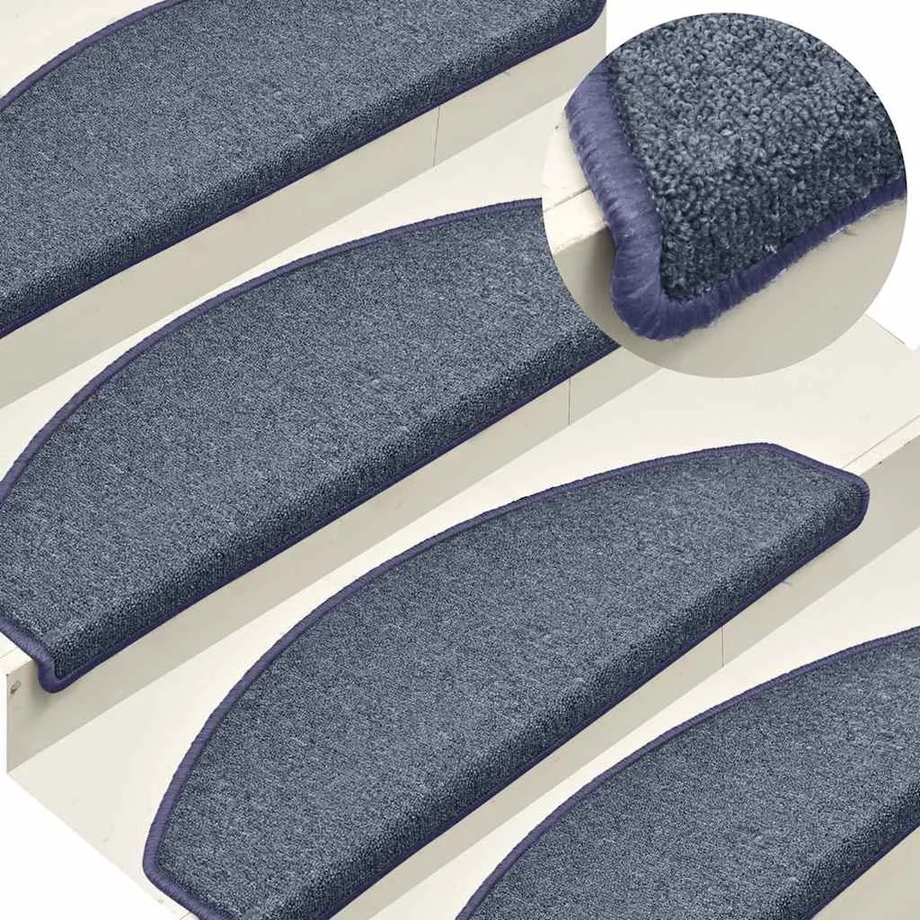Tapetes de escada 30 pcs 65x24x4 cm cinzento escuro e azul