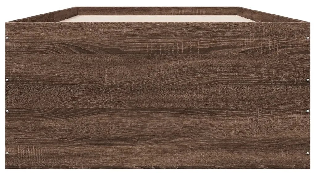 Estrutura de cama 90x200 cm derivados madeira carvalho castanho