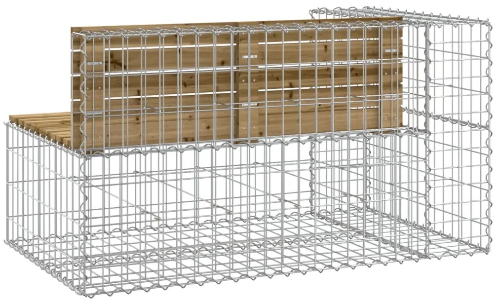 Banco de jardim c/ design gabião 122x71x65,5cm pinho impregnado