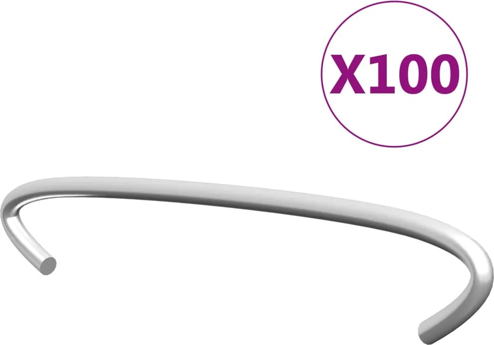 vidaXL Ganchos para gabiões 100 pcs aço galvanizado 10 cm